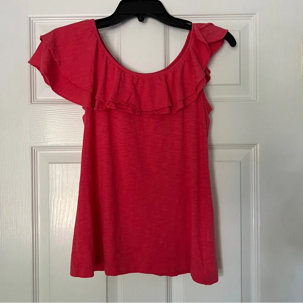 Lilly Pulitzer Wynne ruffle cotton asymmetrical tank top Small - Image 9