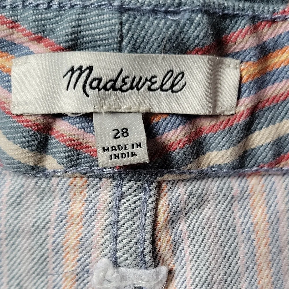 Madewell Multicolor Striped Emmet  Denim Shorts Size28 - Image 10