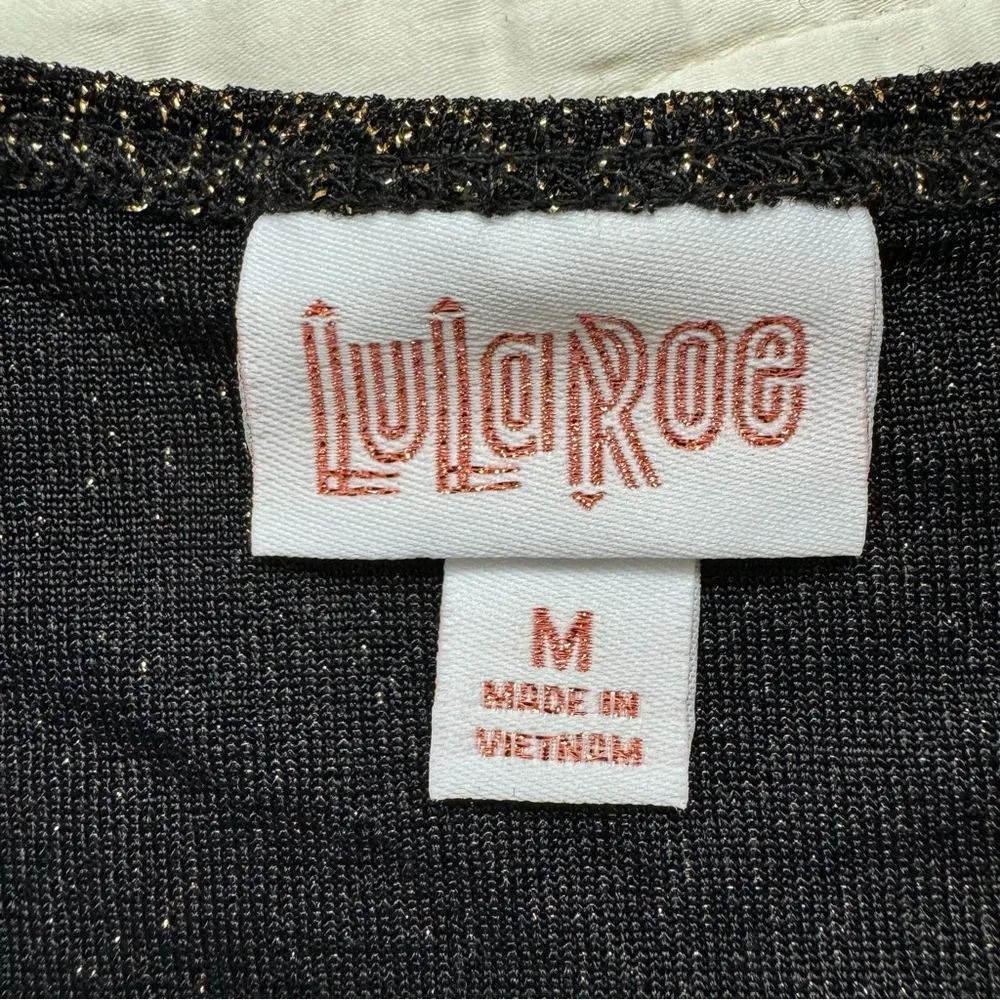 LuLaRoe Black Gold Metallic Irma Oversize Tunic Holiday Sparkle 1/2 Sleeve M NWT - Image 6