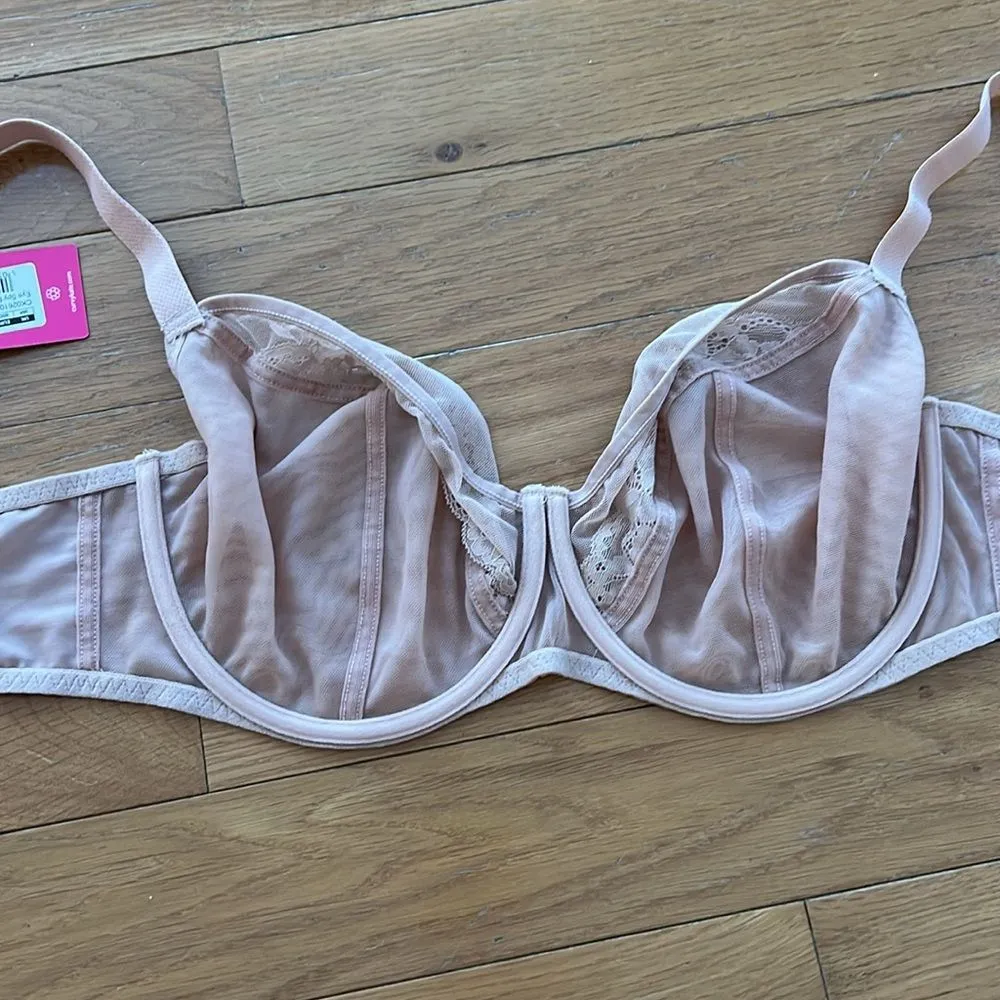 NEW Curvy Kate Eye Spy Balcony Bra 38F NWT Blush Pink Nude Sheer Large Bust Size undefined - Image 10