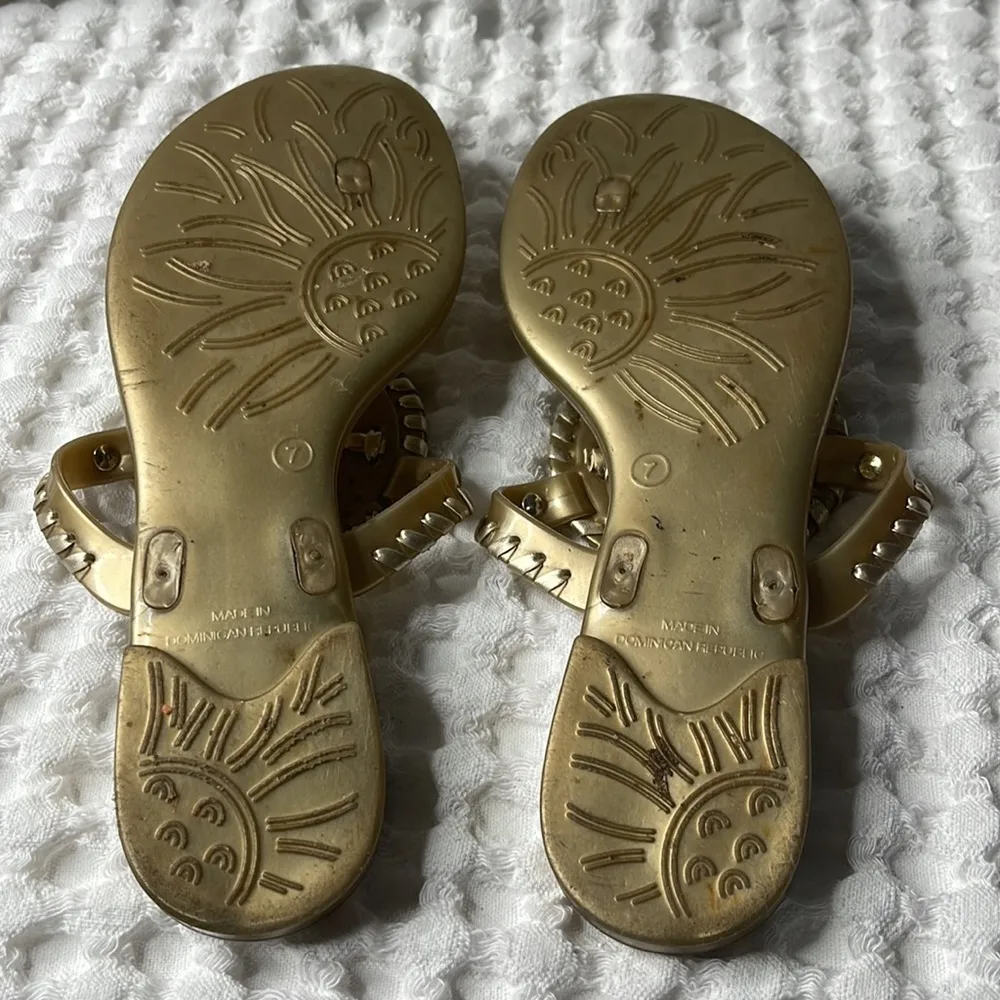 Jack Rogers Gold Georgica Jelly Sandals Size 7 - Image 4