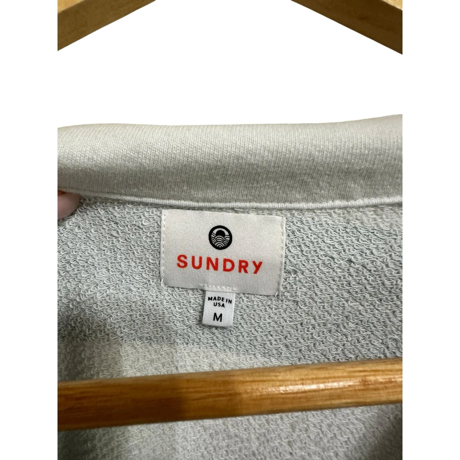 Sundry sail collar grey vintage striped sweatshirt size Medium‎ - Image 3