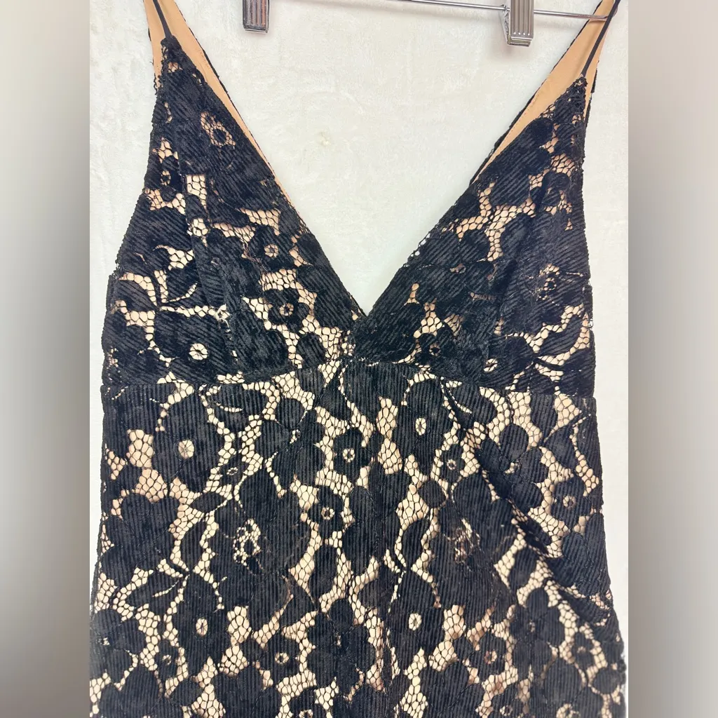 FREE PEOPLE SEXY LOVE BLACK FLORAL LACE MINI DRESS - SZ 2 - Image 6