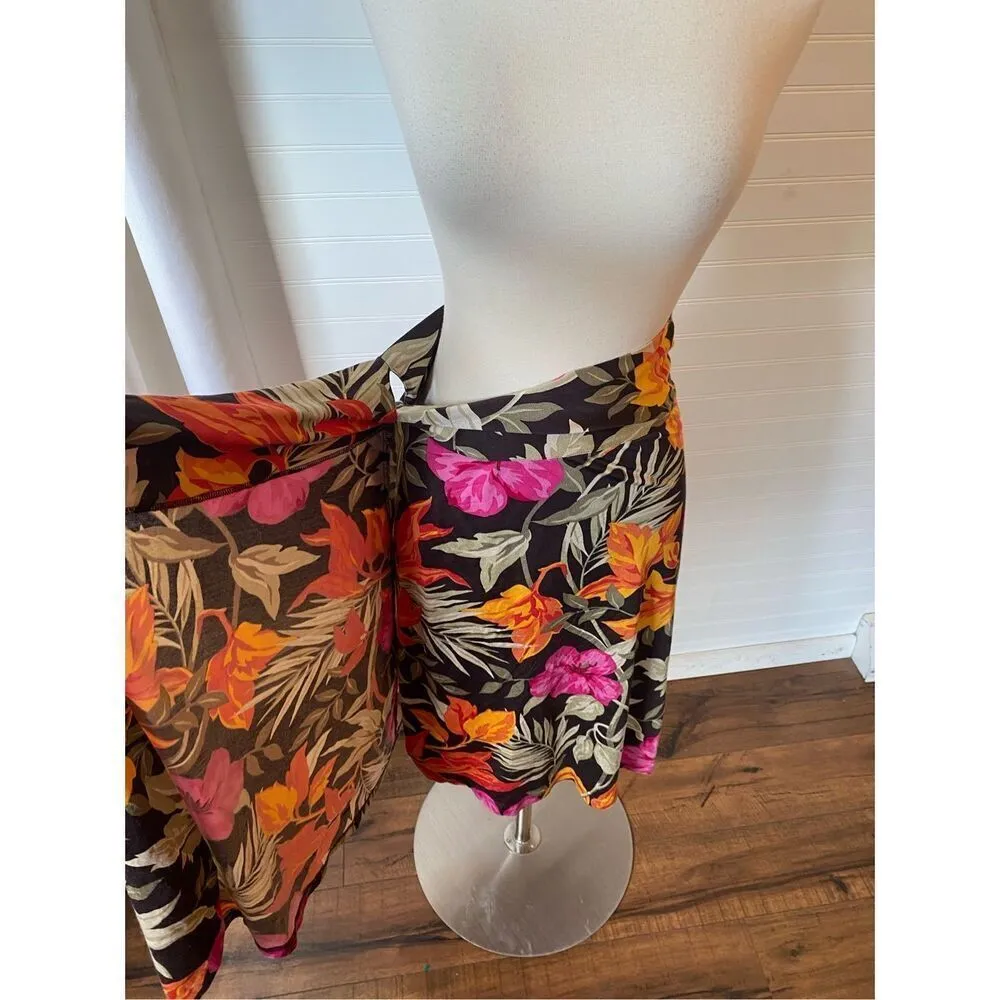 Banana Republic Vintage Silk Tropical Floral Wrap Swim Skirt - Image 3