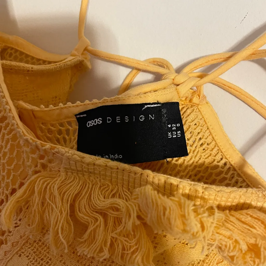 ASOS DESIGN Yellow Cami Lace Patchwork MIDI dress - Image 5