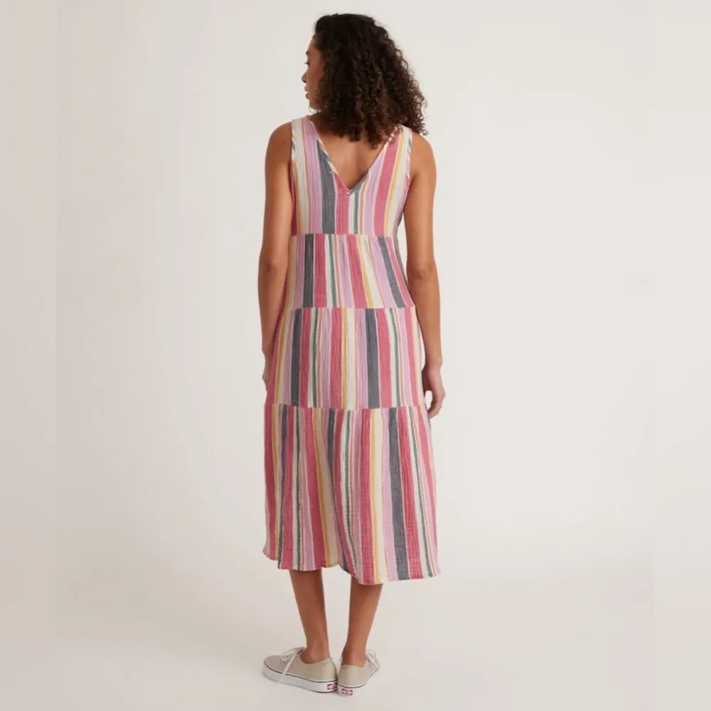 Marine Layer Corinne Maxi Dress in Multi Stripe, Size L New w/Tag SOLD OUT! - Image 3