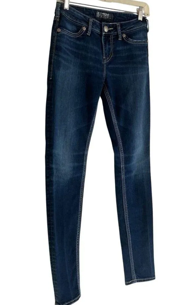 Silver Jeans Co Suki High Super Skinny Mid Wash Tailored Stretchy Jeans Size 26 - Image 3