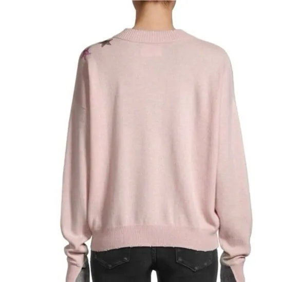 ZADIG & VOLTAIRE Rhinestone-Embellished Cashmere Star Sweater pink - Image 2