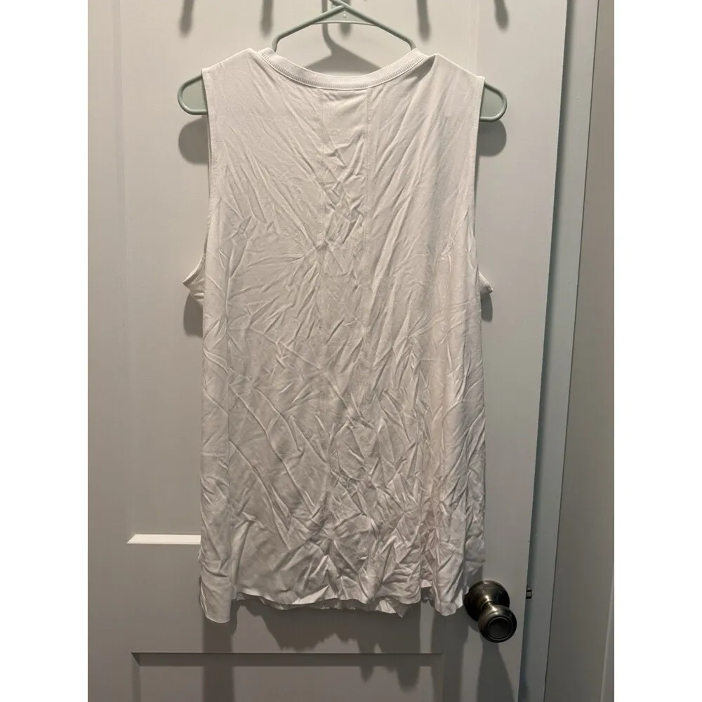 Spanx Perfect Length Tank Top Womens Plus 1X White Stretch Athleisure Workout - Image 4