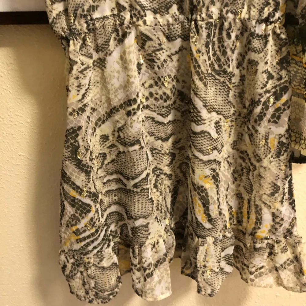 BLUE ISLAND Boho Dress/Beach Cover with Gold accents and beaded tassels S - Image 9