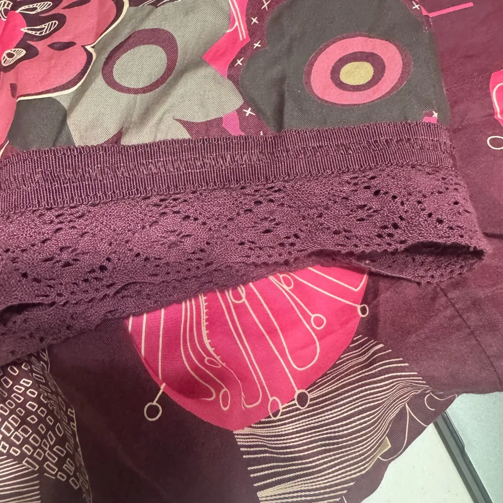 White Stuff Mini Dress Purple Floral Silk blend sleeveless sz 10 Boho lace trim - Image 9