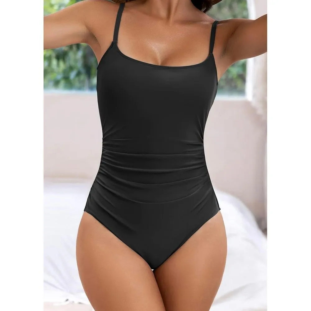 Eomenie One Piece Swimsuits Tummy Control Ruched‎ Bathing Suit 1 Piece A - Image 6