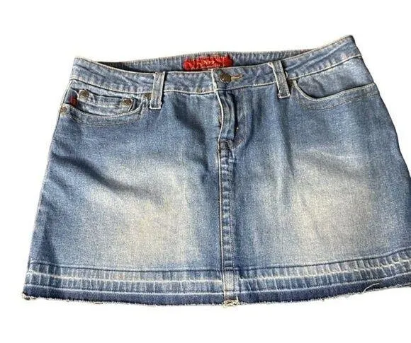 YMI Women Distressed Denim Short Skirt  Size 13 Sku 1062 - Image 1
