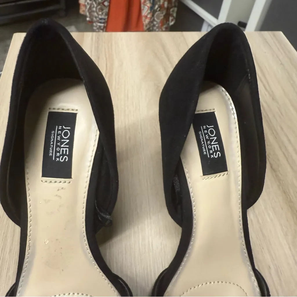 Jones New York Catie Pointy Toe Dress Pumps Rhinestone Elegant Black Heels - Image 8