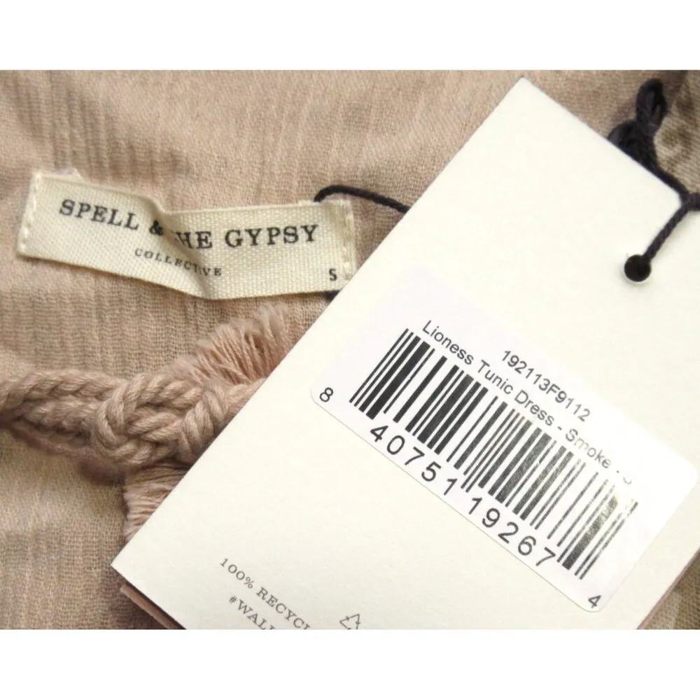 NEW SPELL & the Gypsy Collective Lioness Tunic Mini in Smoke Floral Dress S - Image 8