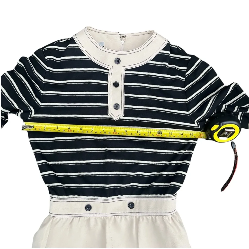 New with tags vintage 1970’s Nardis of Dallas striped day dress Black Size 6 - Image 5
