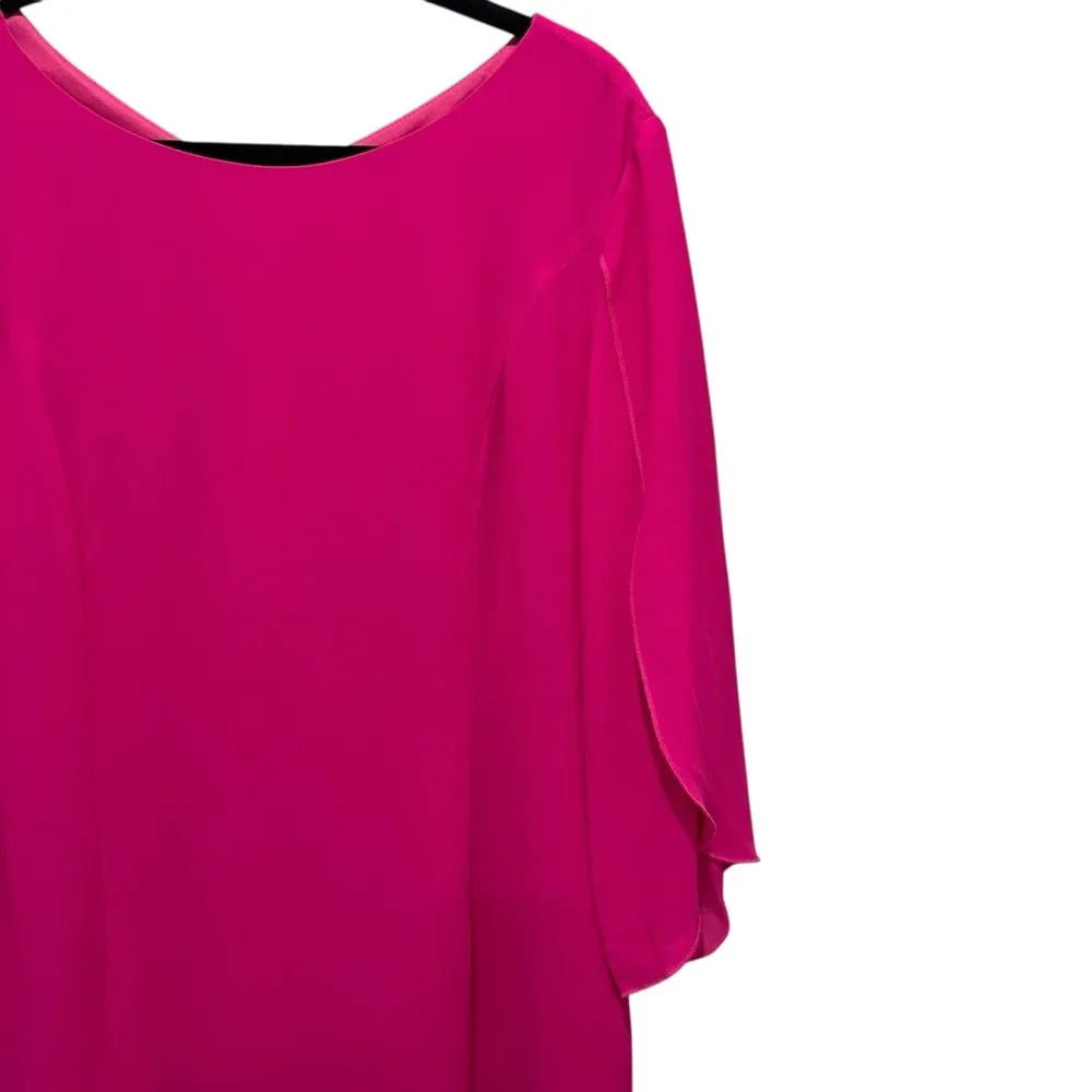 GRACE KARIN Chiffon Dress Flutter Sleeve Party Wedding Cocktail Hot Pink Size 14 - Image 7