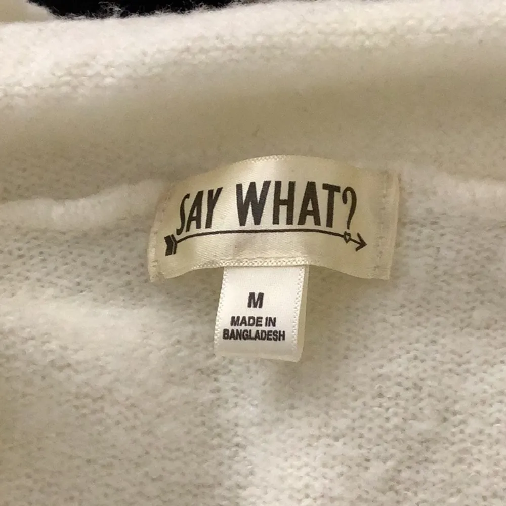 Say What Size Medium Striped Crop Hooded Sweater Preowned - Image 5