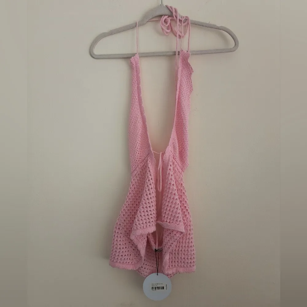 Princess Polly Pink Adani Crochet Y2K Halter Top M/L - Image 5