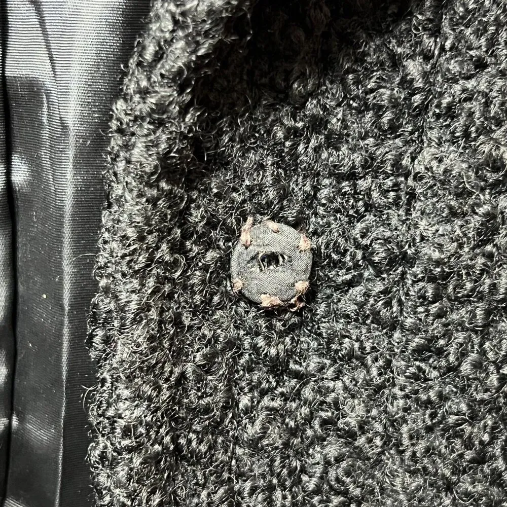 Vintage Boucle Wool Coat 60s 70s‎ Black Union Label Size undefined - Image 10