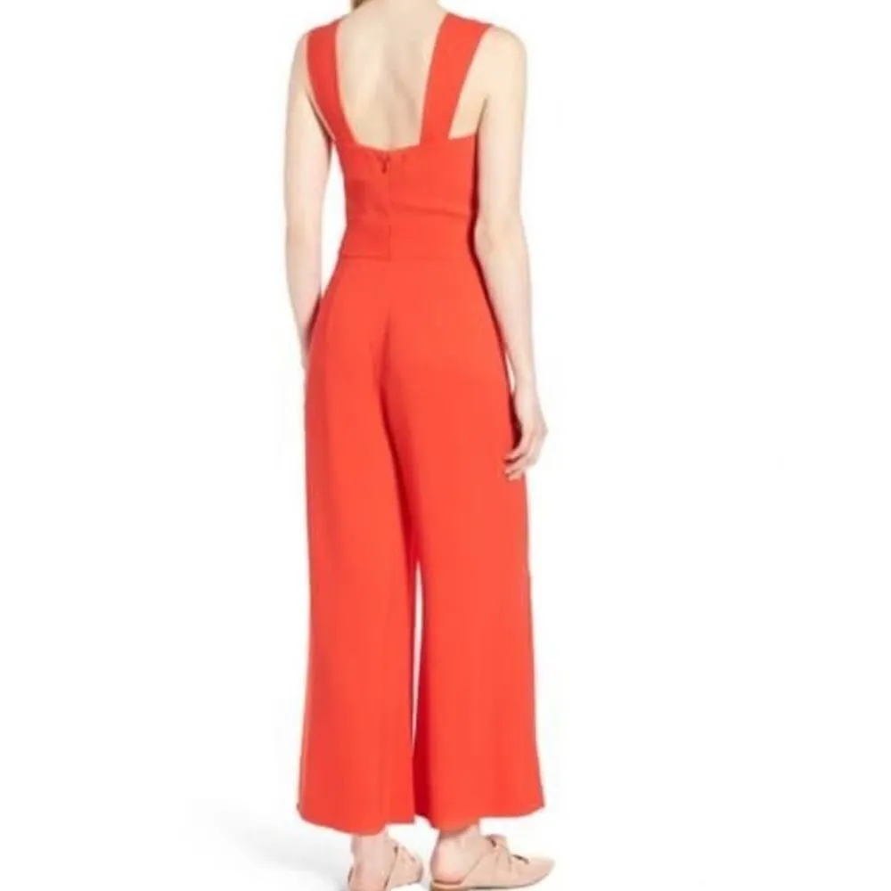 New. Lewit red cropped wide legged jumpsuit. With twisted detail. Size 4/6 - Image 10