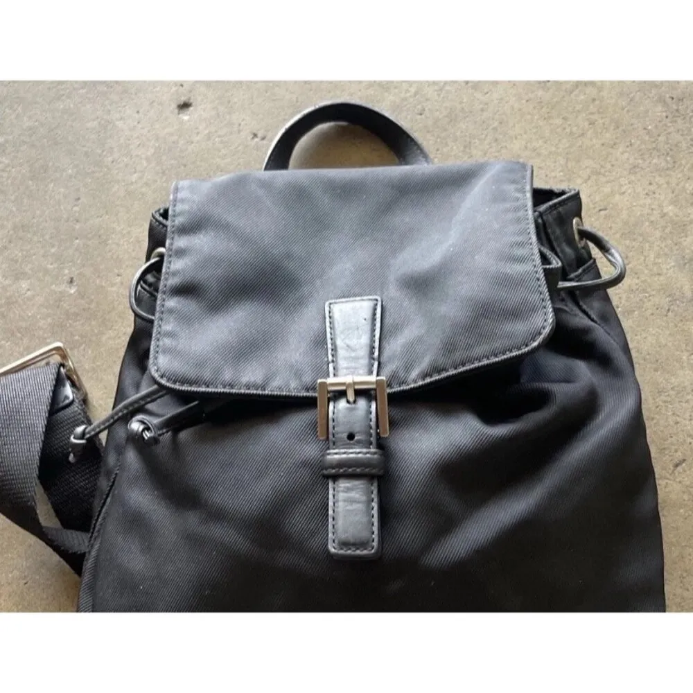 Vintage Coach Black Nylon Mini Backpack Leather Cargo Backpack Travel - Image 2