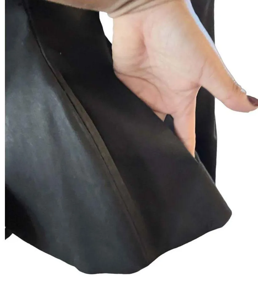 STELLA MCCARTNEY Black Jacket Cotton Silk Lining Peplum Hem Puff Shoulder Small - Image 11