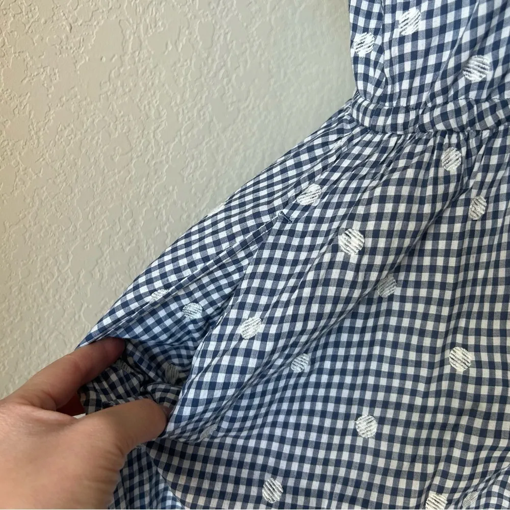 Embroidered Gingham Tie Waist Wrap Midi Dress - Image 10