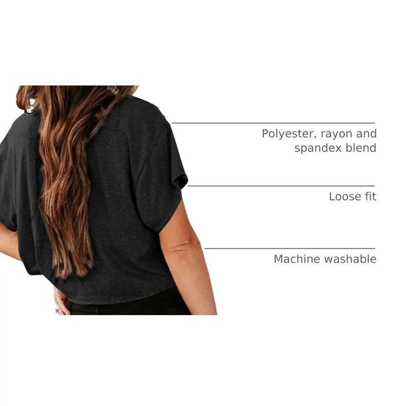 NWT UNCLECAT Womens Black Cropped Crew Neck Basic Tee XS - Image 3