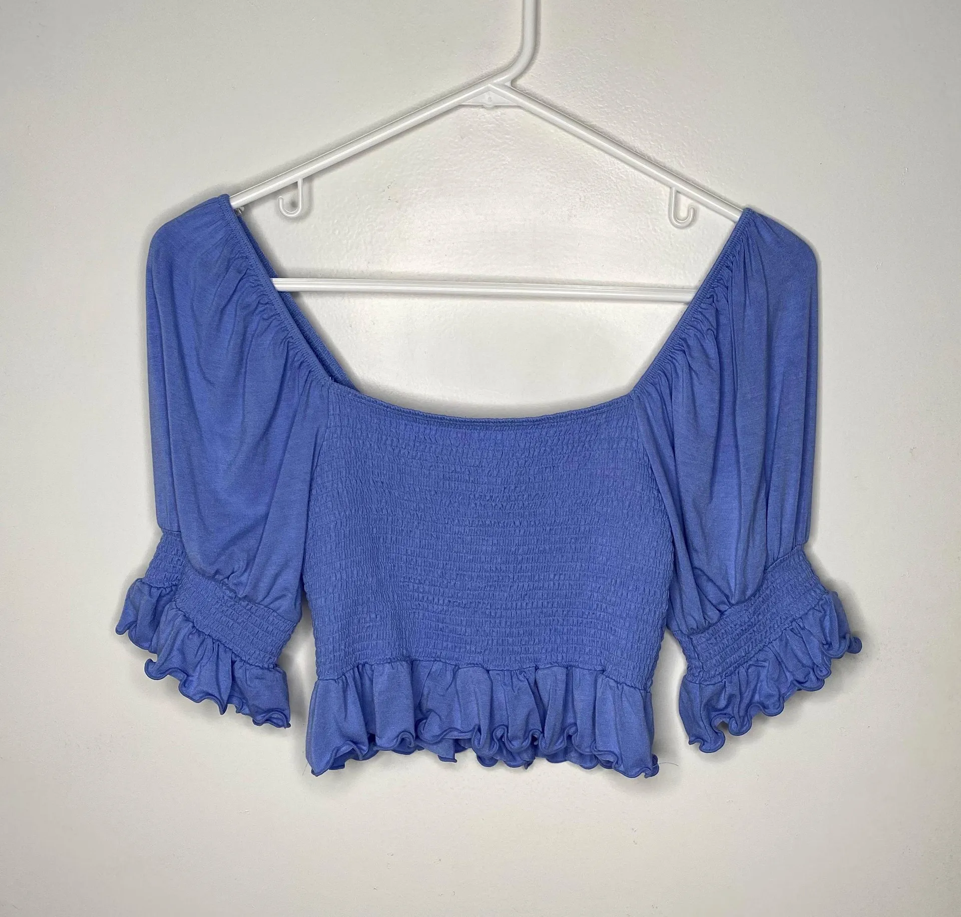 Forever 21 Smocked Peasant Crop Top - Image 4