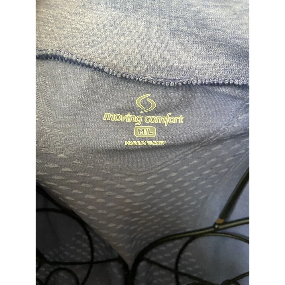 Moving Comfort M/L Blue Pullover Athletic Tech Long Sleeve Shirt Pop Over - Image 5
