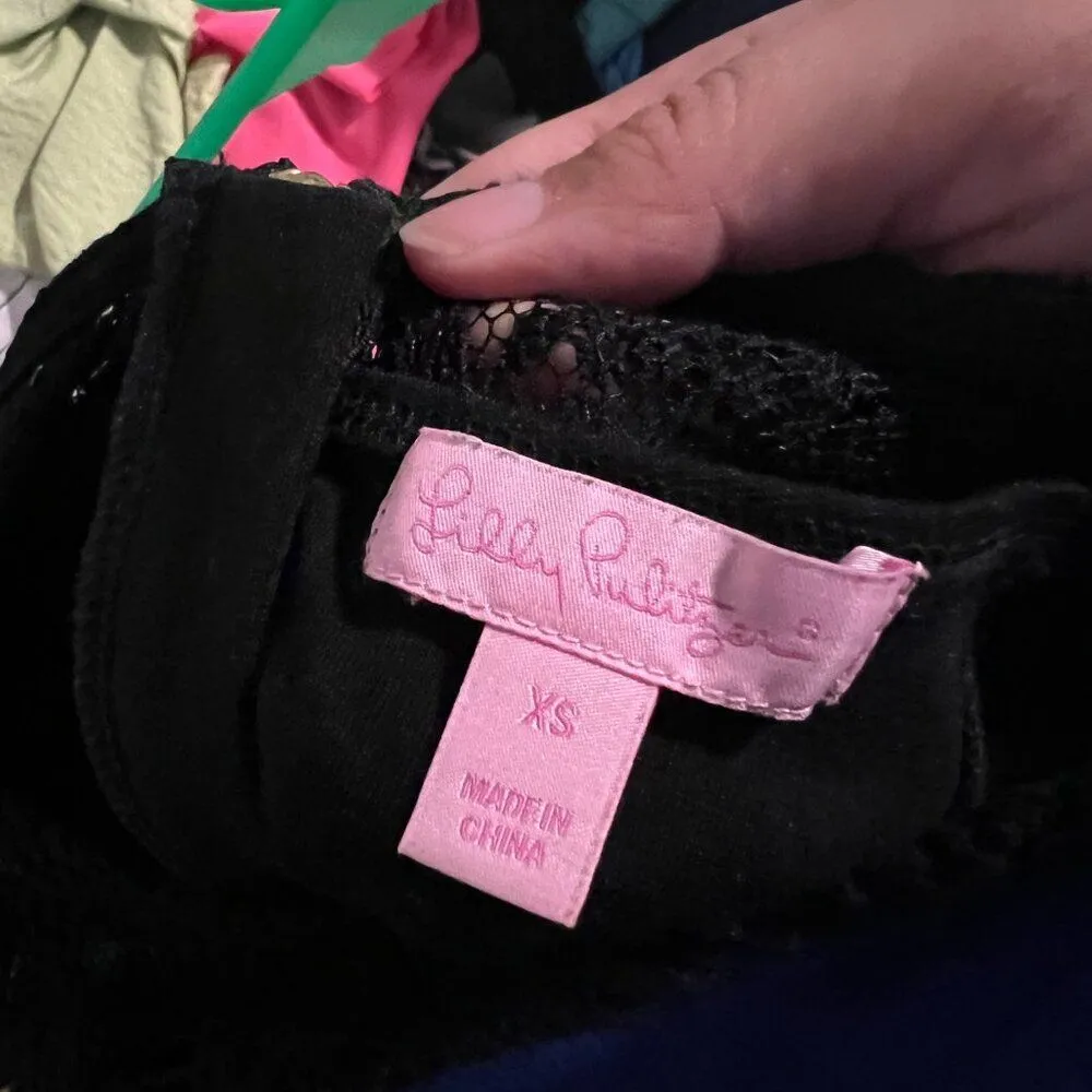 𝅺Lilly pulitzer remmy black Fit and flare dress XS - Image 12