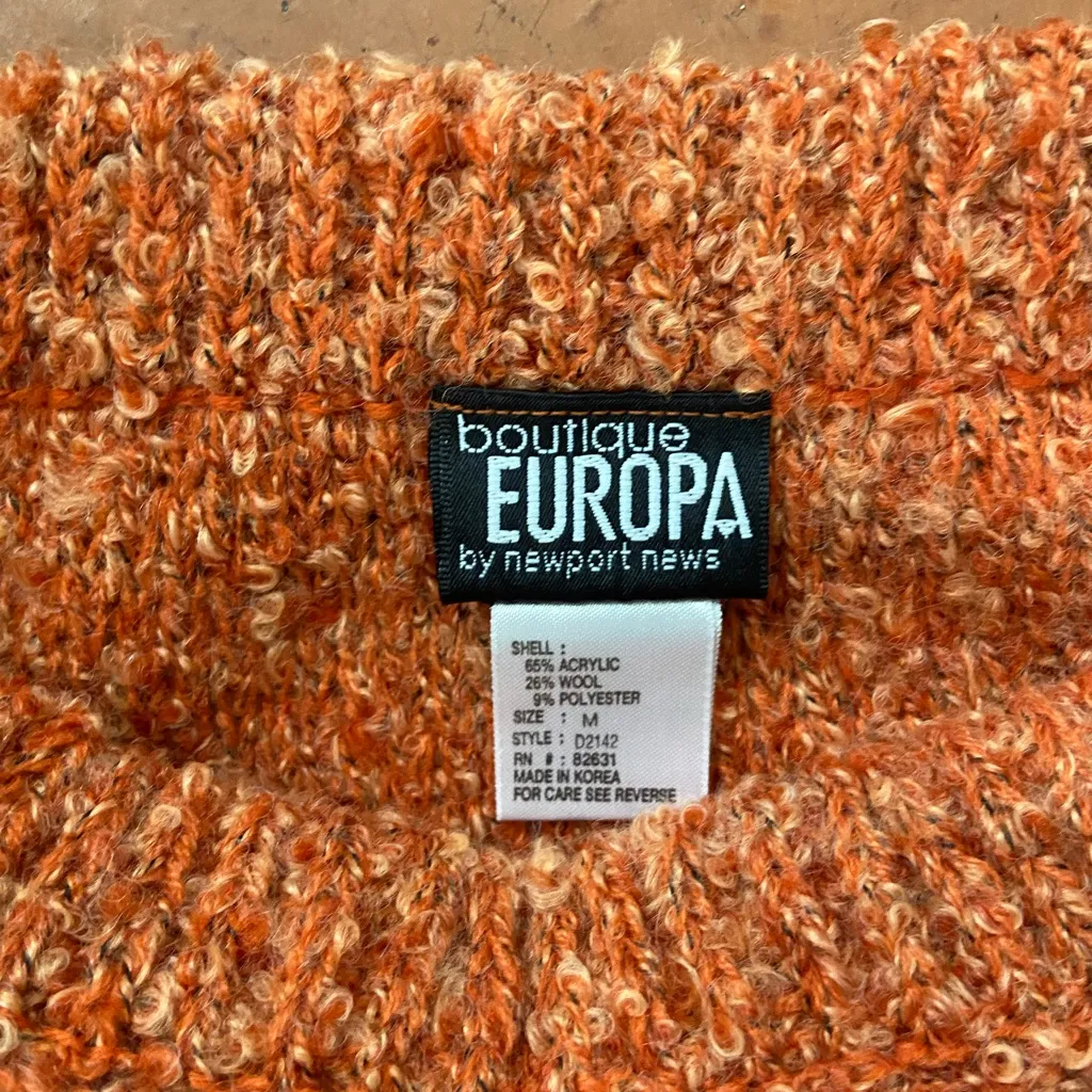 Vintage y2k Orange Chunky Knit Turtleneck Sweater and Skirt Set 🔥 - Image 3