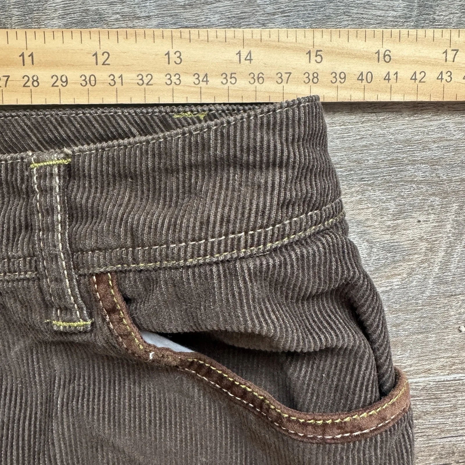 Boden Ladies Corduroy Pencil Skirt Size 12L Brown Slit Pockets Casual - Image 8