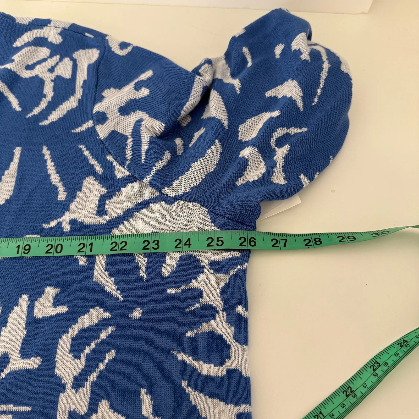 89th + Madison Abstract Open Cardigan Sweater Size 2X Star Sapphire Combo New‎ Blue - Image 9