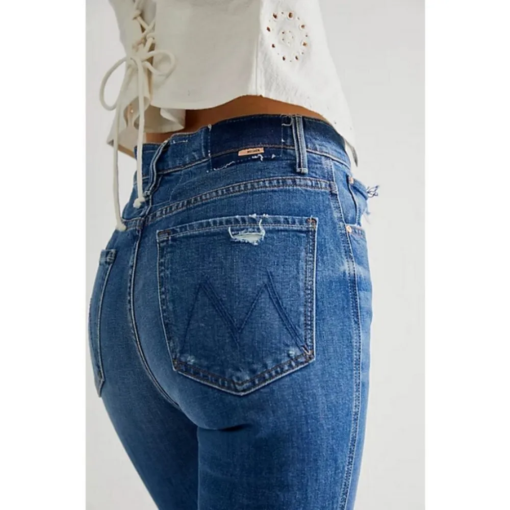 đź’•MOTHER SUPERIORđź’• High Waisted Smokin Double Ankle Jeans Broken Record 32 NWT Blue - Image 9