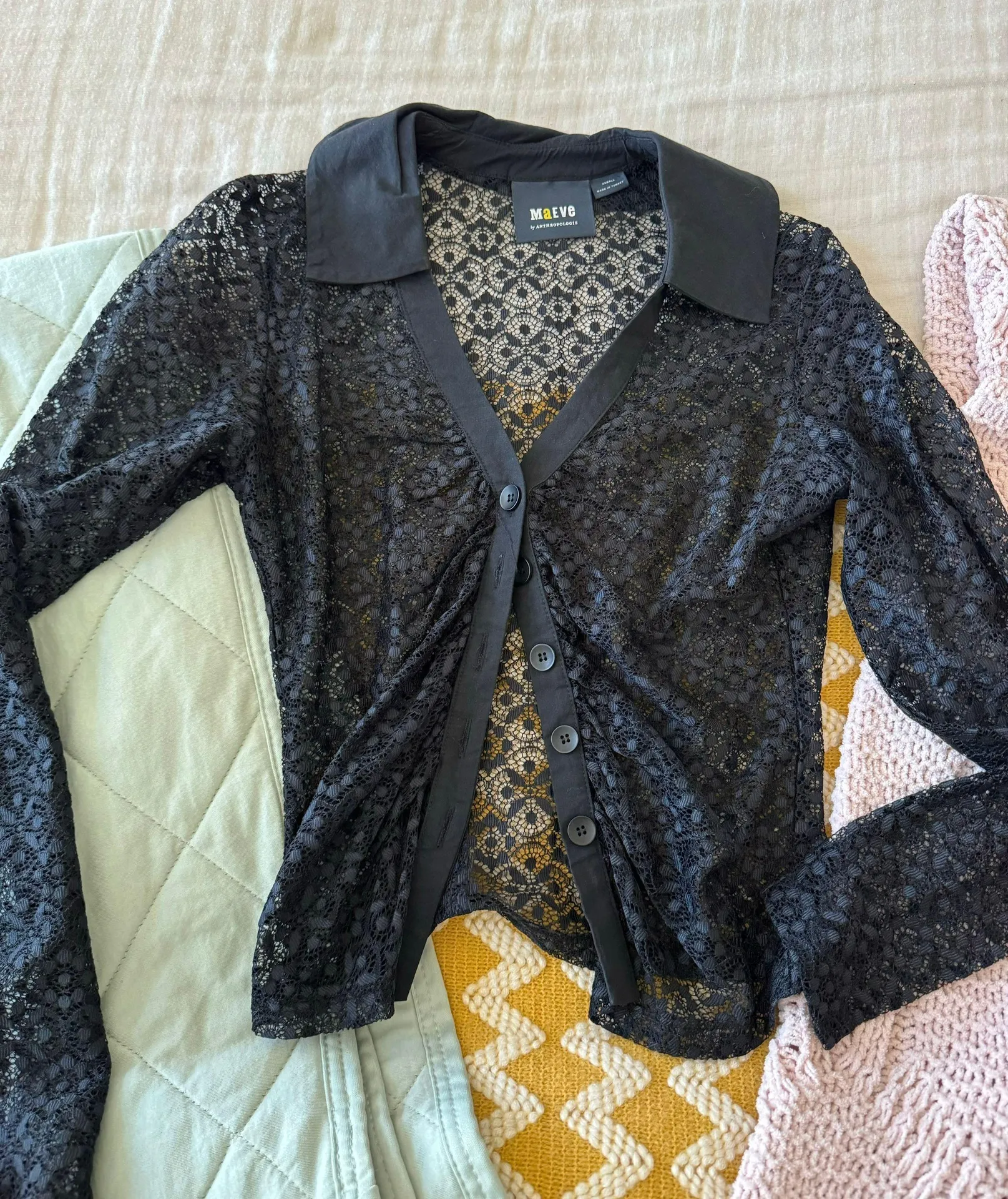 Black Lace Collared Longsleeve  - Image 4