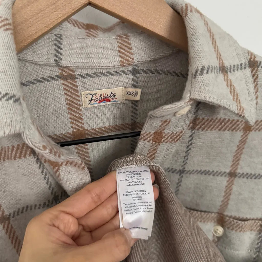 Faherty XXS Legend Shirt Sandy Trails Plaid Grey Outdoor Travel Comfy - Image 4