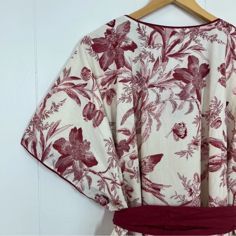 J. Peterman Cranberry Toile Print Kaftan Dress Red Size undefined - Image 10