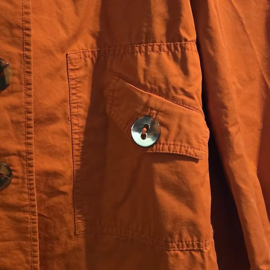 Elevenses‎ Orange Trench Coat with A-Line Silhouette - Image 3