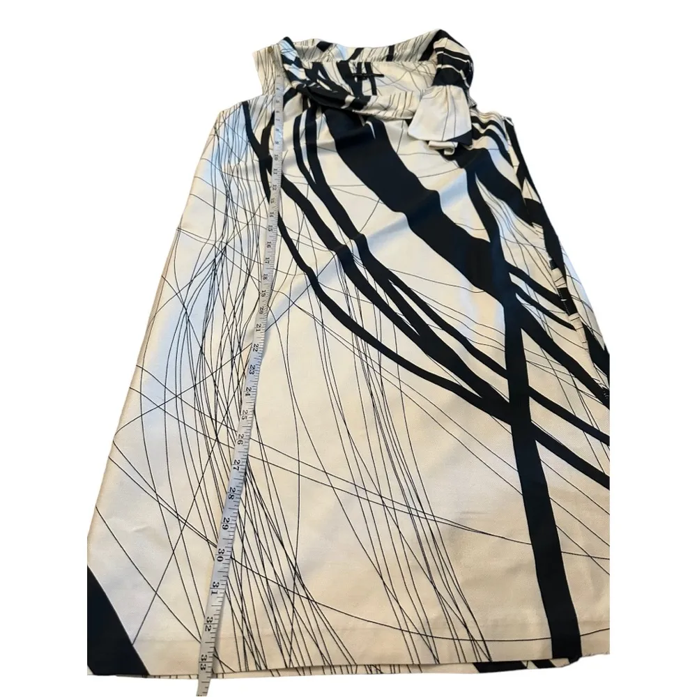 David Meister Black White Silk Dress L - Image 5