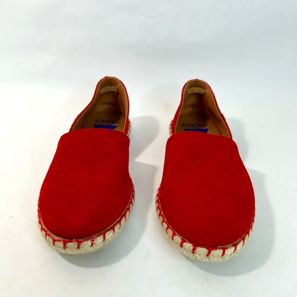 Verbenas Carmen Serraje Flat Espadrilles Slipons in Fuego Red Suede size 40 EUC - Image 5