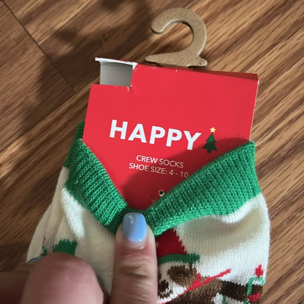 Happy Christmas Slo Ho Ho & Sloth Crew Socks Red - Image 2