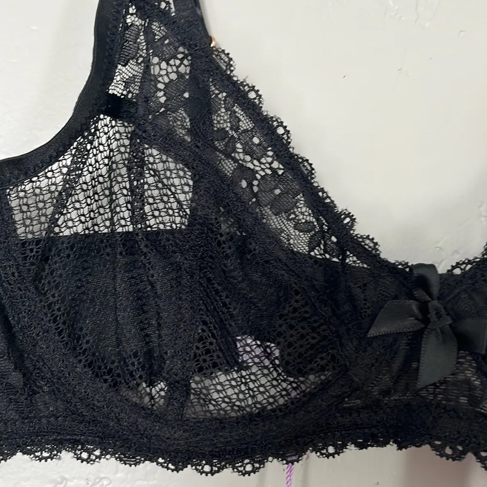 SAVAGE FENTY by Adam Selman Lacy but not Racey Unlined bra in Caviar size 34 B - Image 6