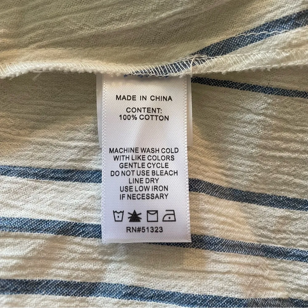 1. State Blue & White Smocked Off The Shoulder Top Large NWT - Image 10