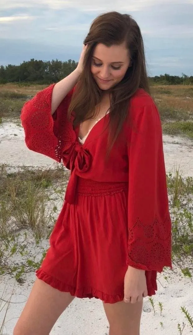 American Eagle Red Romper - Image 2