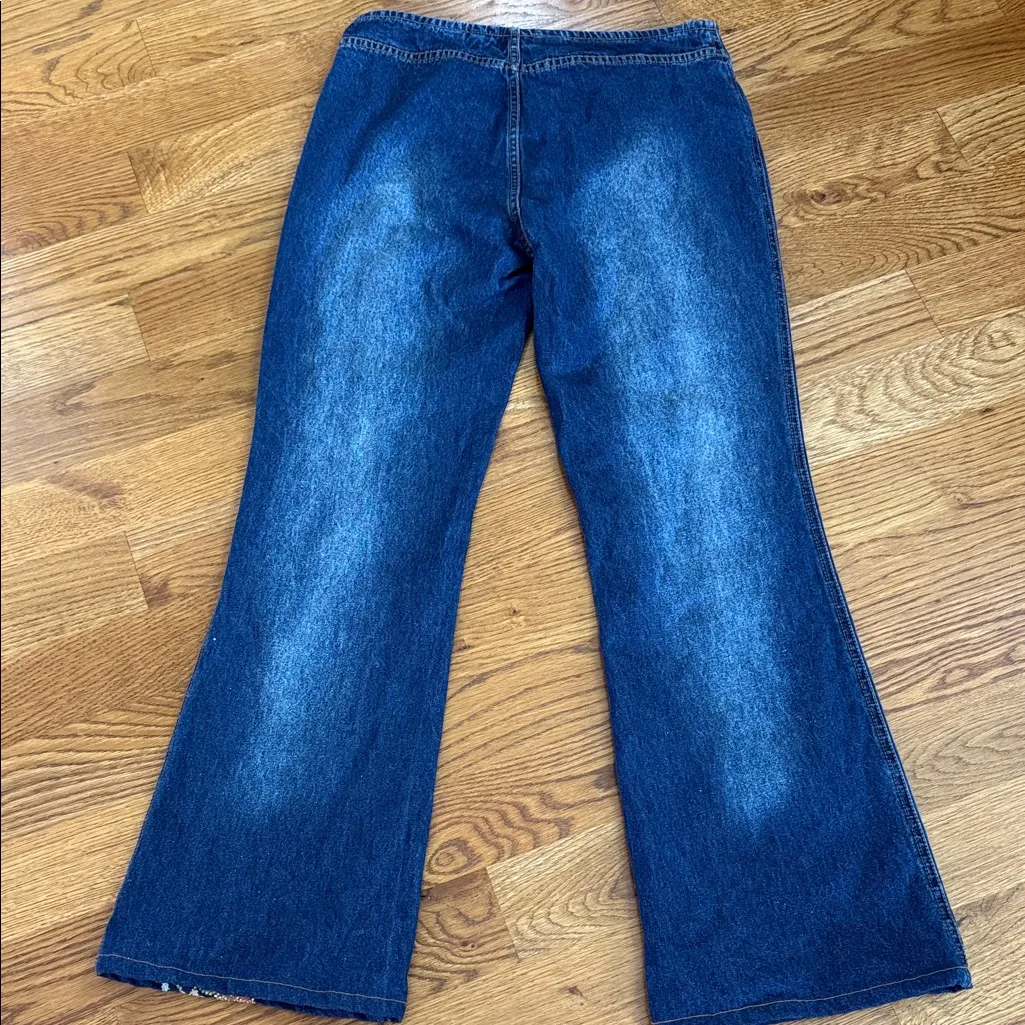 Joe Boxer Vintage Y2K Rhinestone Sparkling Floral Bootcut Jeans Women’s Size 9 - Image 7