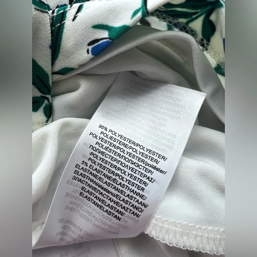 Ralph Lauren bodycon sundress jersey bright vibrant floral flutter sleeve 14P Green - Image 7