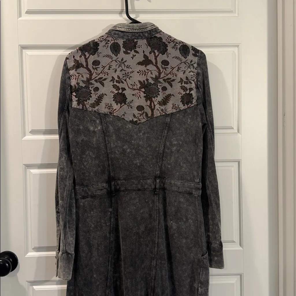 Midi aratta acid wash Harmony Trench dress small Gray - Image 3