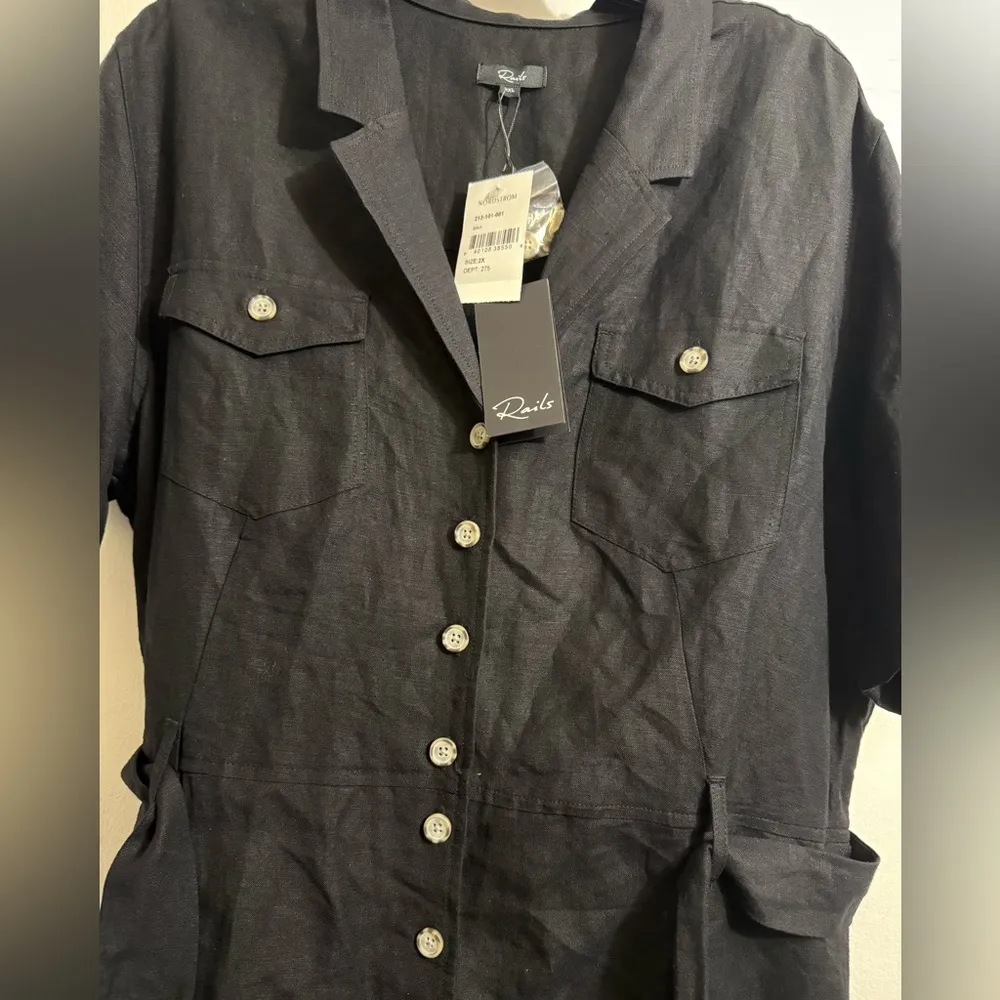 Rails Georgie Black Button-Up Romper‎ Size 2Xl - Image 4